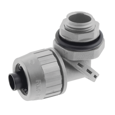 HUBBELL Conector Multi Posición de Nylon de 3/4" para Tubería Liquidtight Polytuff. MOD: HUB-PS0759-NGY