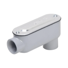 HUBBELL TAYMAC Caja Condulet tipo LB de 1/2" (12.7 mm) / Con tapa y empaque. HUB-RLB-050