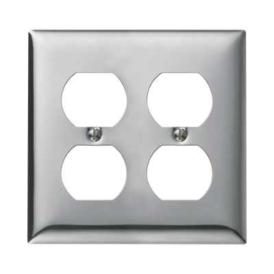 RACO Tapa para 2 Contacto Dúplex Color Cromo. HUB-SCH-82