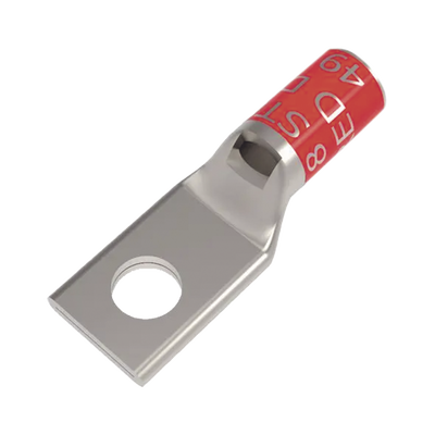 HUBBELL Zapata Terminal de Compresión BURNDY Cañón Corto para Tornillo de 5/16" y Calibre 8 AWG. MOD: HUB-YA8CL2BOX