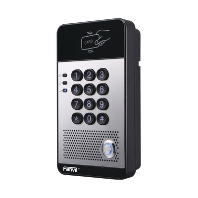 FANVIL Audio Portero IP con 2 líneas SIP, relevador integrado, teclado numérico y lectora de tarjetas RFID para control de acceso, PoE MOD: I20S