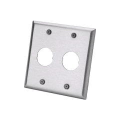 PANDUIT Placa de Pared Doble IndustrialNet™, Para 2 Conectores Industriales, de Acero Inoxidable MOD: IAEFP2-2G