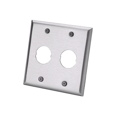 PANDUIT Placa de Pared Doble IndustrialNet™, Para 2 Conectores Industriales, de Acero Inoxidable MOD: IAEFP2-2G