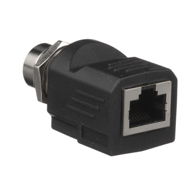 PANDUIT Adaptador IndustrialNet™ de M12 D-Code a Rj45, para Uso en Redes Industriales, Protección IP20 en RJ45 e IP68 en M12, Color Negro MOD: ICAM12DRJS