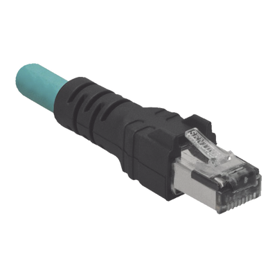 PANDUIT Cable de Conexión IndustrialNet Cat5e, de M12 D-Code Macho a Plug RJ45, Blindado S/FTP, Forro TPO, Color Azul Cerceta, 5 Metros MOD: ICD14T1NTL5M