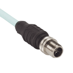 PANDUIT Cable de Conexión IndustrialNet Cat6A, Con Conector Recto M12 X-Code Macho en Ambos Extremos, Blindado SF/UTP, Forro TPO, Color Azul Cerceta, 1 Metro MOD: ICX11T1NTL1M
