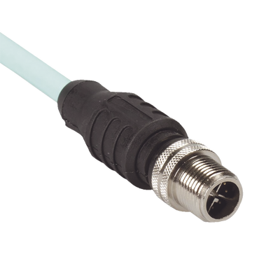 PANDUIT Cable de Conexión IndustrialNet Cat6A, Con Conector Recto M12 X-Code Macho en Ambos Extremos, Blindado SF/UTP, Forro TPO, Color Azul Cerceta, 5 Metros MOD: ICX11T1NTL5M