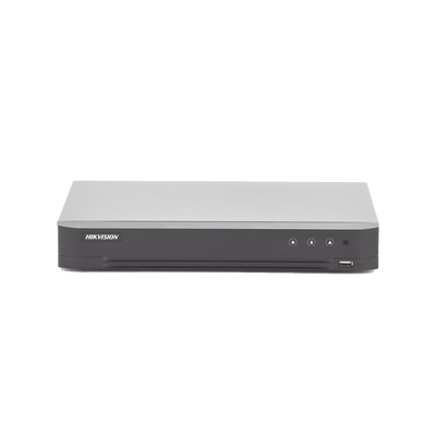 HIKVISION (Reconocimiento de Rostros / ACUSENSE) DVR 4 Megapixel / 4 Canales TURBOHD + 2 Canales IP / 1 Bahía de Disco Duro / 1 Canal de Audio / Audio por Coaxitron MOD: IDS-7204HQHI-M1/FA