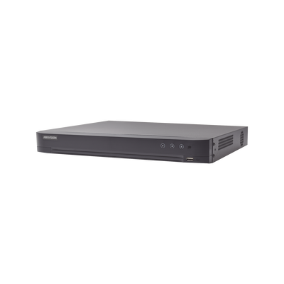 HIKVISION (ACUSENSE / Evita Falsas Alarmas) DVR 4 Megapixel / 4 Canales TURBOHD + 2 Canales IP / 1 Bahía de Disco Duro / 1 Canal de Audio MOD: IDS-7204HQHI-M1/S