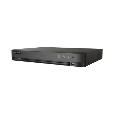 HIKVISION (ACUSENSE / Evita Falsas Alarmas) DVR 8 Megapixel / 8 Canales TURBOHD + 8 Canales IP / 1 Bahía de Disco Duro / Audio por Coaxitron MOD: IDS-7208HUHI-M1/S