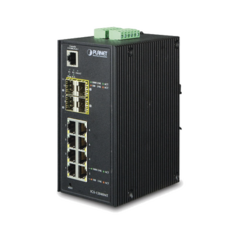 PLANET Switch Industrial Administrable de 8-Puertos 10/100/1000T + 4-Puertos 100/1000X SFP IGS-12040MT