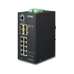PLANET Switch Industrial Administrable de 8-Puertos 10/100/1000T + 4-Puertos 100/1000X SFP IGS-12040MT
