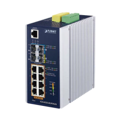 PLANET Switch Industrial Administrable Capa 3 con 8 Puertos Gigabit PoE 802.3bt, 2 Puertos SFP de 1 G/2.5 G, 2 Puertos SFP 10 G IGS-6325-8UP2S2X
