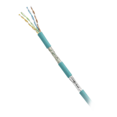 PANDUIT Bobina de Cable Blindado SF/UTP Categoría 5e de 4 pares, Uso Industrial con Resistencia al Aceite y Rayos UV, Multifilar 24/7 (Flexible), Color Azul Cerceta, Bobina de 305m MOD: ISFCH5C04ATL-XG