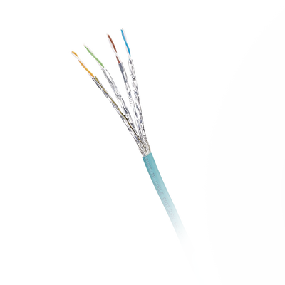 PANDUIT Bobina de Cable Blindado S/FTP Categoría 6A, Uso Industrial con Resistencia al Aceite, Rayos UV y Abrasión, Multifilar (Flexible), Color Azul Cerceta, Bobina de 500m MOD: ISX6X04ATL-LED