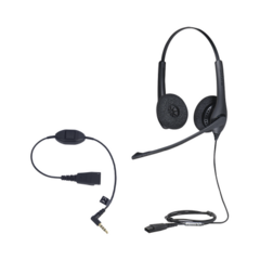 JABRA KIT, Diadema con cancelación de ruido, con accesorio para conexiones 3.5mm Incluye modelos BIZ-1500-DUO-QD y MOBILE-QD-35MM-S﻿ MOD: JABRAKIT