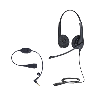 JABRA KIT, Diadema con cancelación de ruido, con accesorio para conexiones 3.5mm Incluye modelos BIZ-1500-DUO-QD y MOBILE-QD-35MM-S﻿ MOD: JABRAKIT