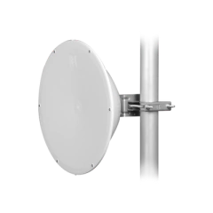 JIROUS Antena direccional de Alto Rendimiento/ Parábola profunda para mayor aislamiento al ruido / 24.5 dBi / (4.9 - 6.4 GHz) / Conectores N-Hembra / Fácil Montaje y Soporte de acero inoxidable / Radomo Incluido JRC-24DD-MIMO