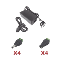 EPCOM POWERLINE Kit con fuente EPCOM POWER LINE con salida de 12 Vcc a 5 Amper con 4 salidas / Incluye conectores JR52 y JR53 MOD: K2PLK12DC4CH