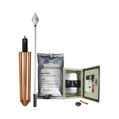 TOTAL GROUND Kit de Pararrayo con Punta en Aluminio con Diámetro de Protección de 160 metros. MOD: KDA-01-ALU