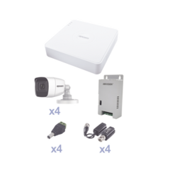 EPCOM KIT TurboHD con Audio 1080p / DVR 4 Canales / 4 Cámaras Bala (exterior 2.8 mm) / Transceptores / Conectores / Fuente de Poder / AUDIO POR COAXITRON MOD: KEVTX8T4BG/A