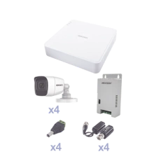 EPCOM KIT TurboHD con Audio 1080p / DVR 4 Canales / 4 Cámaras Bala (exterior 2.8 mm) / Transceptores / Conectores / Fuente de Poder / AUDIO POR COAXITRON MOD: KEVTX8T4BG/A