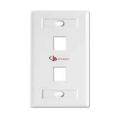 SIEMON Placa de pared Keystone de 2 salidas, color blanco, para Jacks Keystone Z-MAX y MAX MOD: KFP-S-02-02S