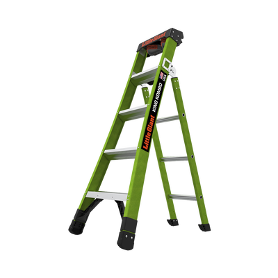 Little Giant Ladder Systems Escalera de Tijera 3 en 1 de 1.5 Metros, Fibra de Vidrio (SKU13906-001). Hecha en E.U.A. (Versión 2.0) MOD: KING-KOMBO2-5IAAC