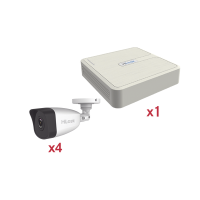 HiLook by HIKVISION KIT IP 1080p / NVR de 4 Canales / 4 Cámaras IP Bala MOD: KIP2MP/4B