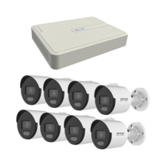 HiLook by HIKVISION KIT IP 1080p / NVR de 8 Canales / 8 Cámaras IP Bala ColorVu MOD: KIPCV2M/8B