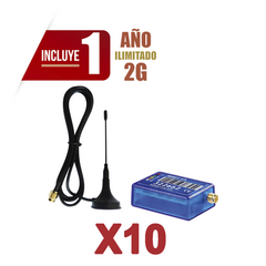 M2M SERVICES KIt de 10 Comunicadores de Alarma MINI012G con Antena 2G / Incluyen 1 Año de Cobertura / Aplicación Gratuita / Cero Configuración / Compatible Honeywell/DSC/CROW/PIMA MOD: KIT10MINI012G
