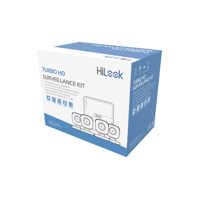 HiLook by HIKVISION Kit TurboHD 720p / DVR 8 canales / 4 Cámaras Bala / 4 Cables 18 Mts / 1 Fuente de Poder Profesional MOD: KIT7208BM(B)