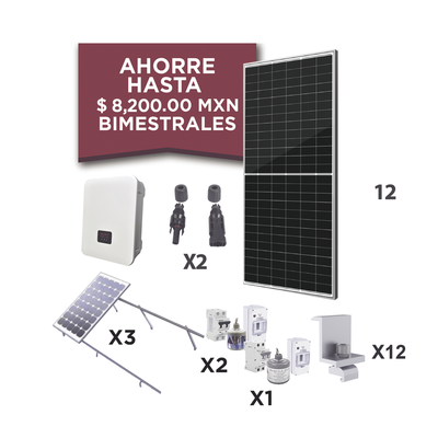 SYSCOM Kit Solar para Interconexión de 5 KW de Potencia, 220 Vca con Inversor Cadena y Paneles Monocristalinos de 450 W MOD: KITEPCOM5K450