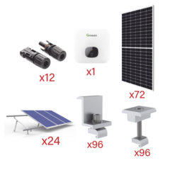 GROWATT Inversor Tipo Cadena para Interconexión a la Red Eléctrica de CFE de 36 kW con Salida de 220 Vca Trifásico. MOD: KITGT36K550