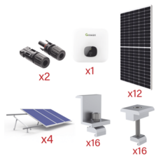 GROWATT Inversor Tipo Cadena para Interconexión a la Red Eléctrica de CFE de 6 kW con Salida de 220 Vca. MOD: KITGT6K550