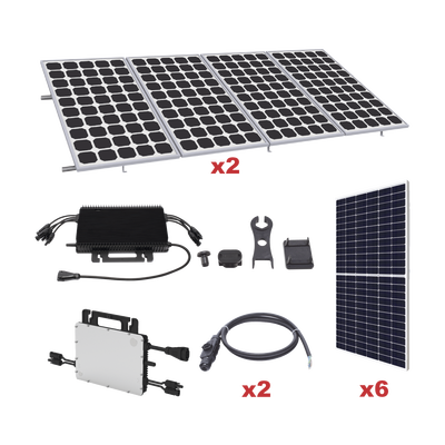 HOYMILES Kit Solar para Interconexión de 3.3 KW de Potencia Pico 220Vcc con Microinversor y 6 Módulos de 550 W (Incluye Montaje) KIT-HMS-3K-550SP