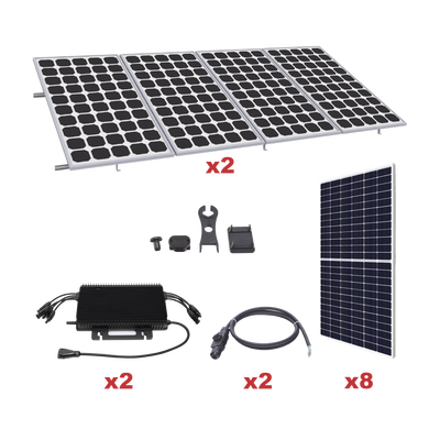 HOYMILES Kit Solar para Interconexión de 4.4KW de Potencia Pico 220Vcc con Microinversor y 8 Módulos de 550 W (Incluye Montaje ) KITHMS4K550SP