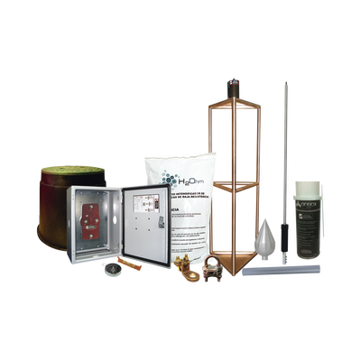 TOTAL GROUND Kit Pararrayo con Accesorios de Instalación en Torre para Protección de 300 m de Diámetro. MOD: KITMASTER05T