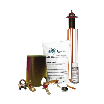 TOTAL GROUND Kit de Tierra Física con Electrodo TG100AB y accesorios de instalación. MOD: KIT-MASTER-100AB