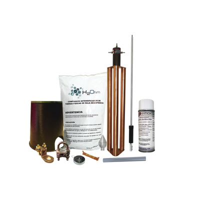 TOTAL GROUND Kit Pararrayo con Accesorios de Instalación en Torre para Protección de 80 m de Diámetro. MOD: KITMASTERALUT