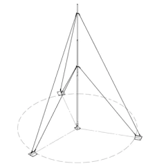 SYSCOM TOWERS Kit con Mástil Telescópico de 3 m con Accesorios de Instalación (No incluye retenida). MOD: KIT-SLM-3
