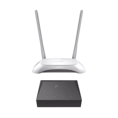 TP-LINK Kit de ONU Gigabit XZ000G3 con Router Inalámbrico WISP con Configuración de fábrica personalizable, 2.4 GHz, 300 Mbps, 4 Puertos LAN 10/100 Mbps, 1 Puerto WAN 10/100 Mbps, control de ancho de banda MOD: KITONU-TLWR850N