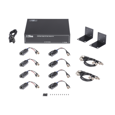 EPCOM TITANIUM Kit de TRANSCEPTOR ACTIVO DE 8 CANALES / VIDEO+PODER en un solo Cable UTP / 150 metros en 4K, 200 metros en 5 MP/ Envía 36 Vcc y Recibe 12 Vcc / TODO INCLUIDO PARA RACK / Compatible con cámaras HD-TVI/CVI/AHD/CVBS / INSTALACIÓN LIMPIA MOD: KITTT8PVTURBOX