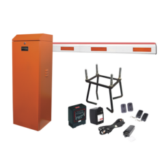 ACCESSPRO Kit COMPLETO Barrera Derecha XB Naranja / Brazo de 5 Metros con Iluminacion LED Rojo-Verde / Incluye Sensor de masa, Transformador, Lazo, Ancla, Fotoceldas 2 Controles Inalámbricos MOD: KIT-XBS-LEDRN