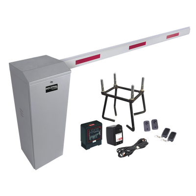 ACCESSPRO Kit COMPLETO Barrera Derecha XB / Brazo telescópico 3.6 ~ 5.5 M / Incluye Sensor de masa, Transformador, Lazo, Ancla, Fotoceldas y 2 Controles Inalámbricos MOD: KIT-XBS-R