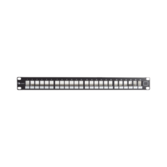SIEMON Patch Panel UTP Keystone de 24 puertos Modular (vacío) , Plano, 1UR, compatible con Jacks Keystone UTP Z-MAX® y MAX® MOD: KPNL-F1-24-01S