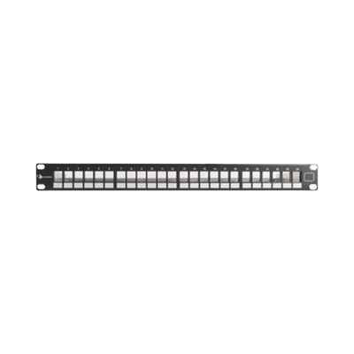 SIEMON Patch Panel UTP Keystone de 24 puertos Modular (vacío) , Plano, 1UR, compatible con Jacks Keystone UTP Z-MAX® y MAX® MOD: KPNL-F1-24-01S