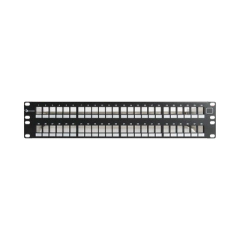 SIEMON Patch Panel UTP Keystone de 48 puertos Modular (Vacío) , Plano, 2UR, compatible con Jacks Keystone UTP Z-MAX® y MAX® MOD: KPNL-F2-48-01S