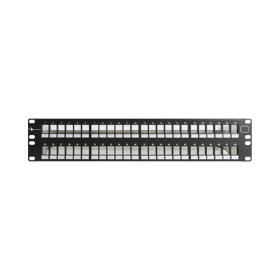 SIEMON Patch Panel UTP Keystone de 48 puertos Modular (Vacío) , Plano, 2UR, compatible con Jacks Keystone UTP Z-MAX® y MAX® MOD: KPNL-F2-48-01S