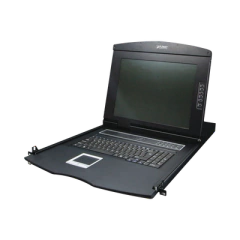 PLANET Switch KVM con Monitor de 17"con Teclado y Trackpad para Rack de 1U de Cuatro Postes, 8 Puertos VGA Para Acceder y Controlar Hasta 8 Computadoras Desde una Sola Consola MOD: KVM-210-08M